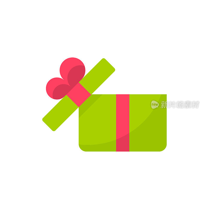 Opened Gift Flat Icon. Pixel Perfect. For Mobile and Web.